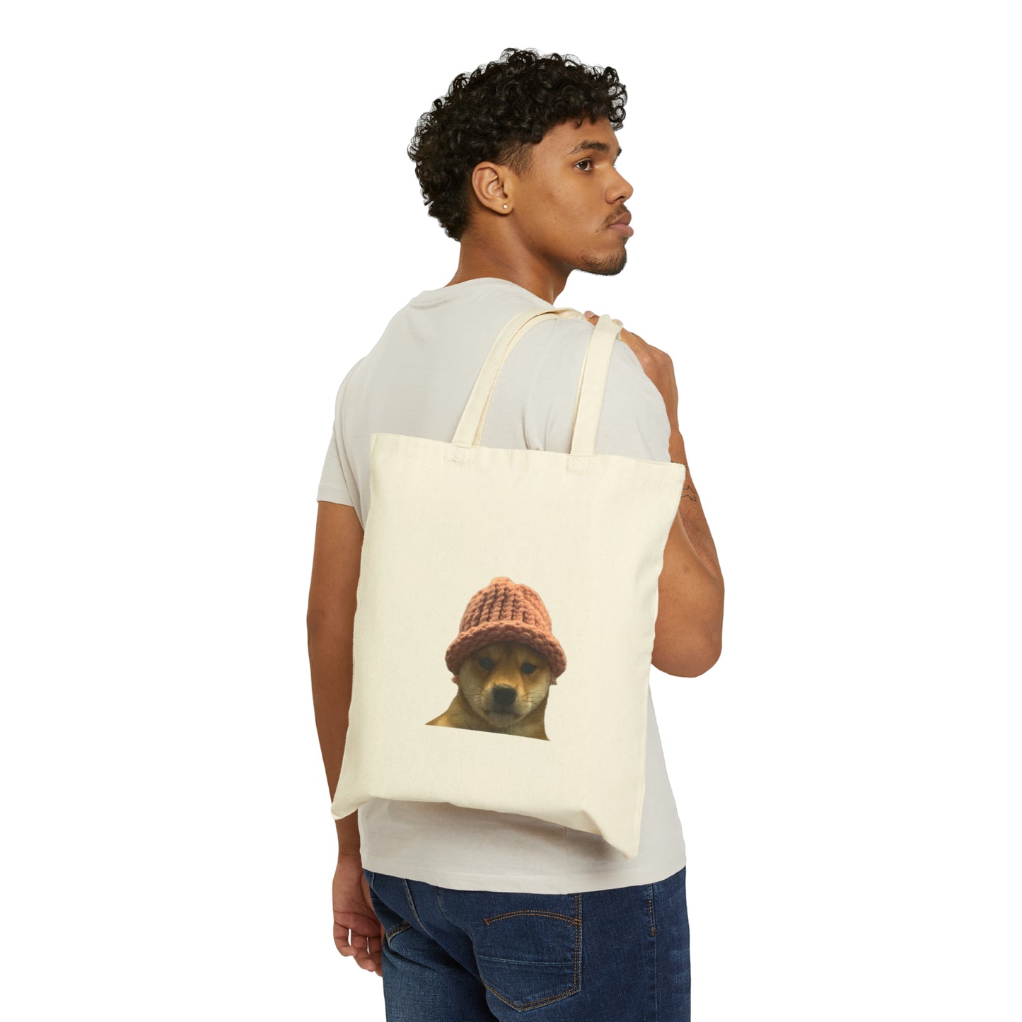 Cotton Canvas Tote Bag DogWifHat